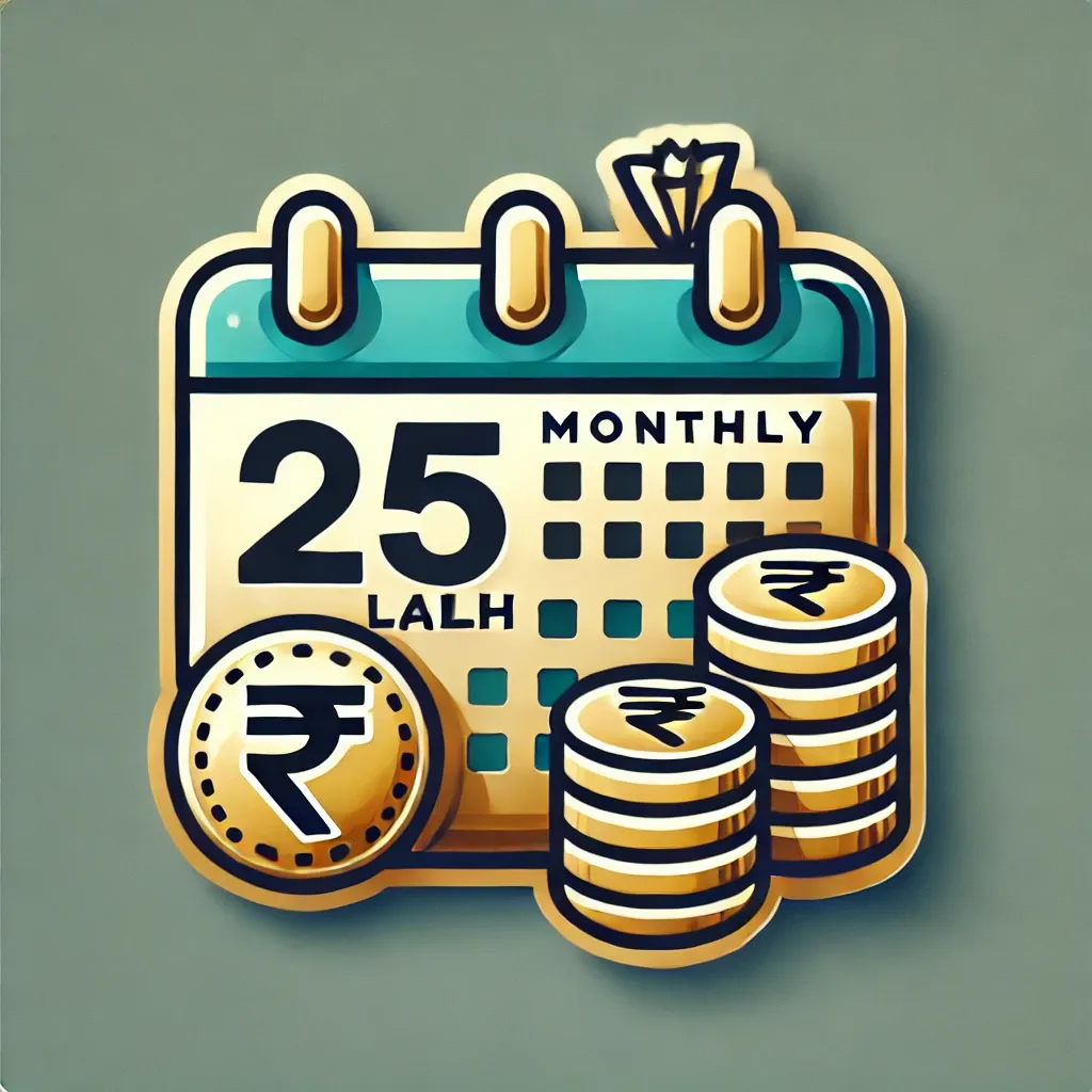 25 Lakh Fixed Deposit Interest Per Month icon